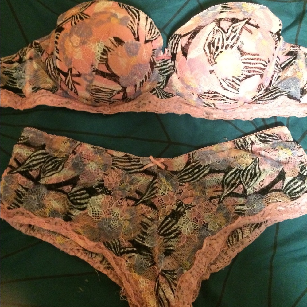 Bra and Panty Set - Pink 34D